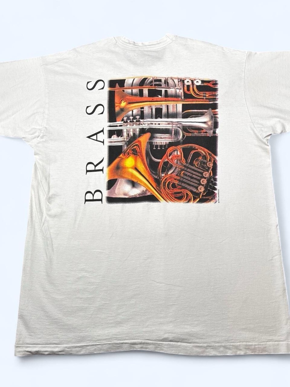 Vintage 1995 Spinning Hills Music Brass Instruments TShirt XXL USA Single Stitch